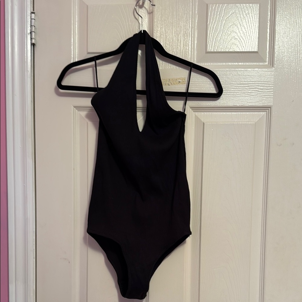 Zara Black Bodysuit Halter Style